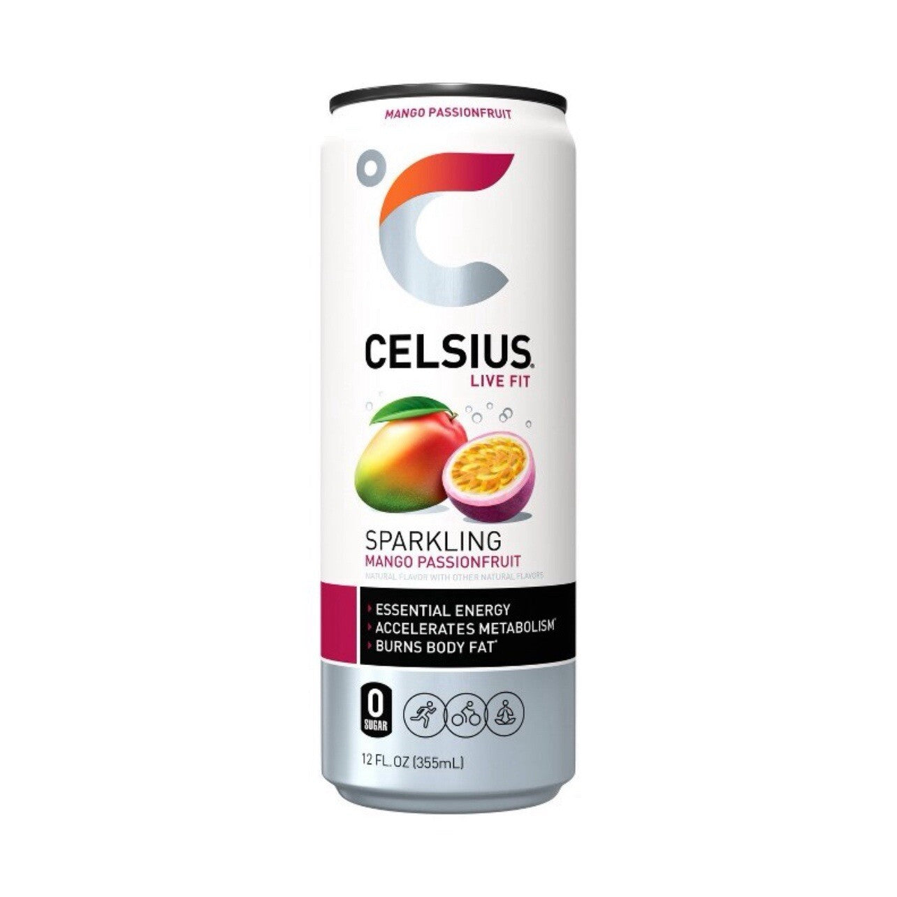 ⚫️ New Celsius Live Fit Sparkling Mango Passionfruit Essential Energy (1 Can)