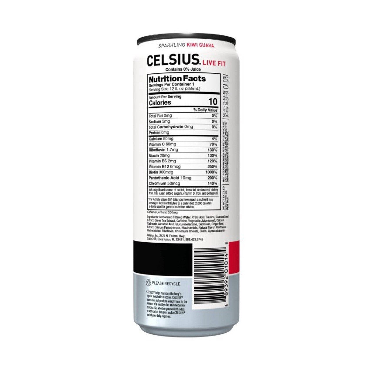 ⚫️ New Celsius Live Fit Sparkling Kiwi Guava Essential Fruit Energy (1 Can)