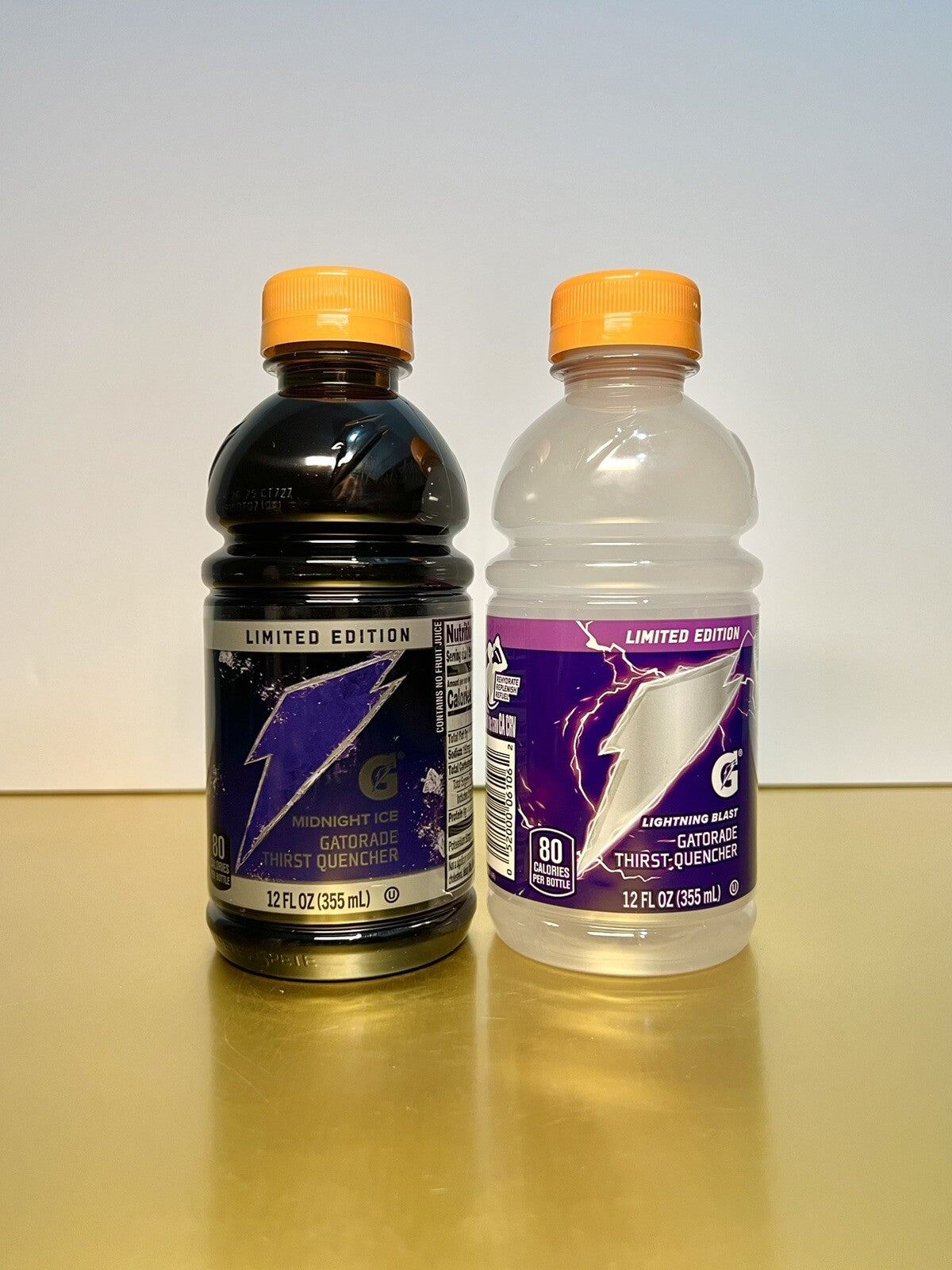 〽️New Limited Edition Gatorade Midnight Ice & Lightning Blast 12floz (2 Bottles)