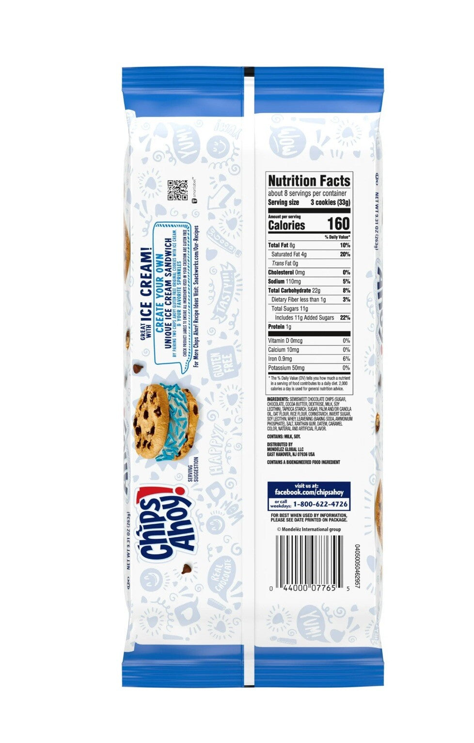 🟡 New Nabisco CHIPS AHOY! CHEWY Chocolate Chip Gluten Free Cookies 13oz