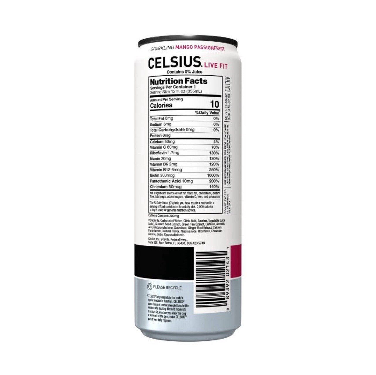 ⚫️ New Celsius Live Fit Sparkling Mango Passionfruit Essential Energy (1 Can)