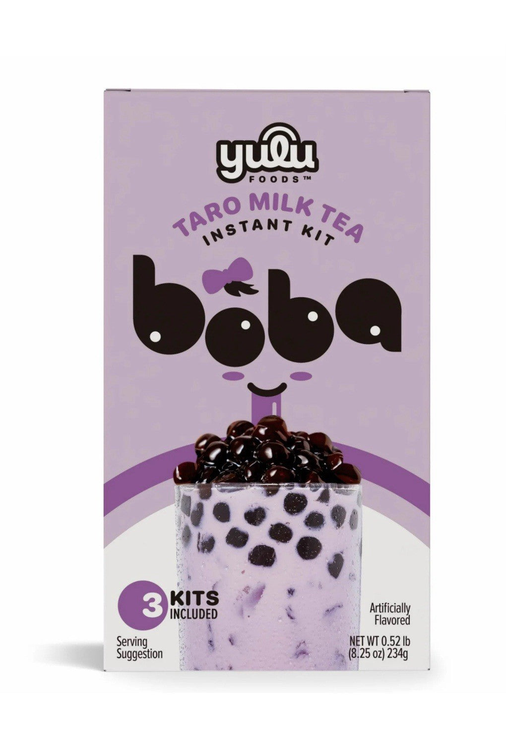 🔵 New Yulu Foods TARO Taiwan Instant Boba Milk Tea Bubble 3-Kits Box 8.25oz