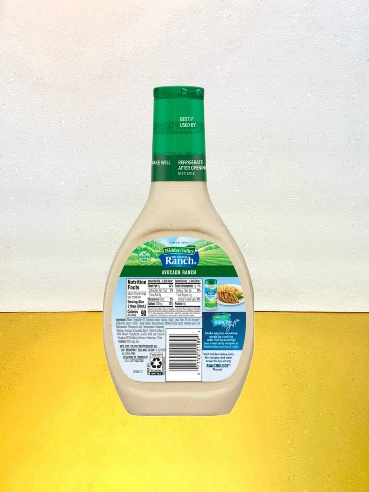 🔵 New Hidden Valley Avocado Ranch Mild Guacamole Salad Dressing Bottle 16fl oz
