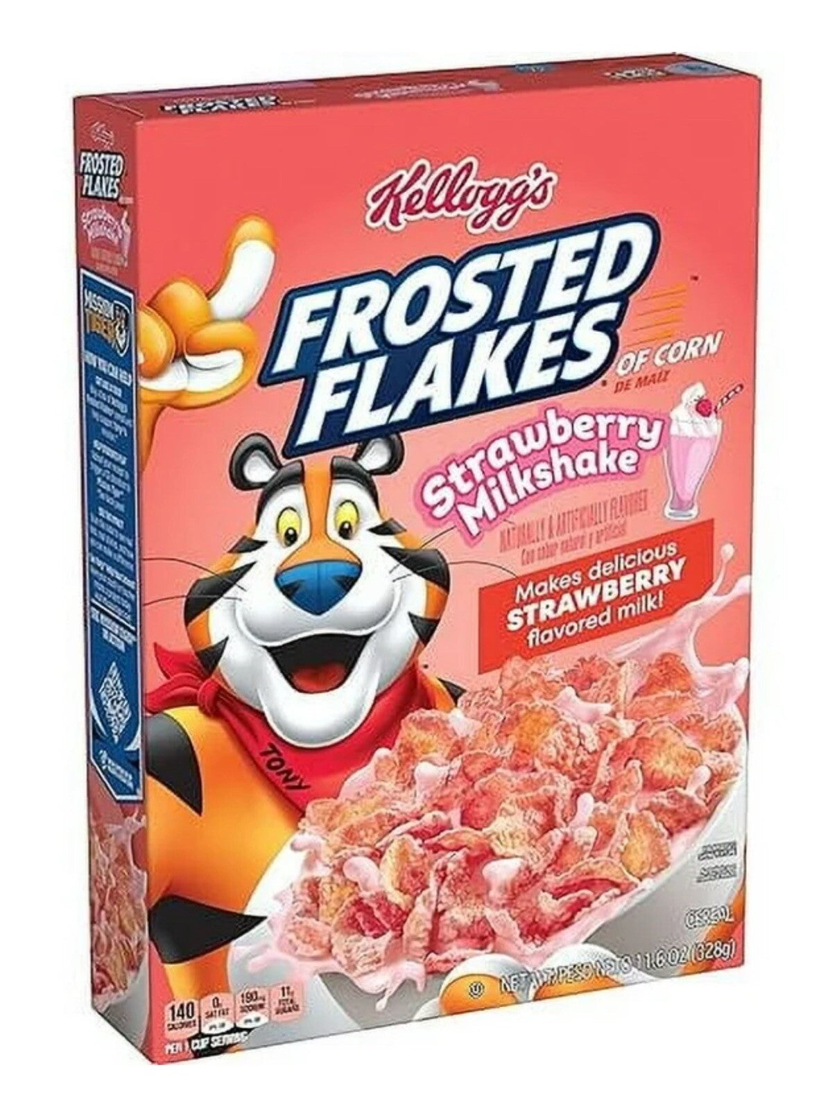 〽️New Exclusive Kelloggs Frosted Flakes Strawberry Milkshake Cereal Box 11.6oz