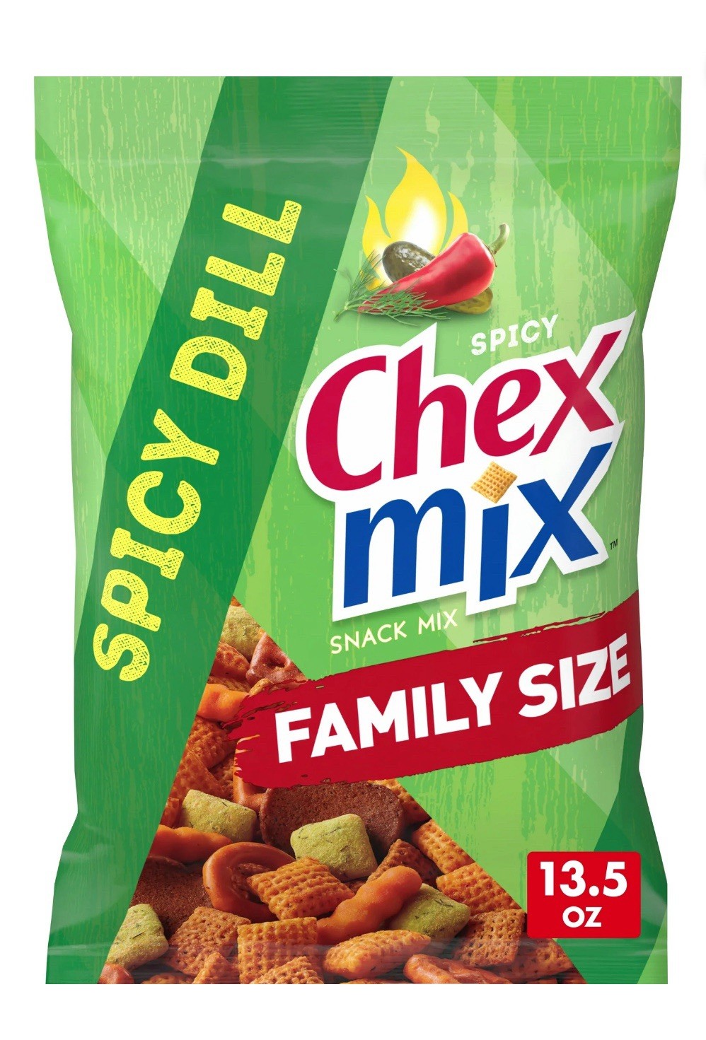 🔵 New Exclusive Chex Mix Spicy Dill Pickle Blend Whole Pieces Mix Bag 13.5oz