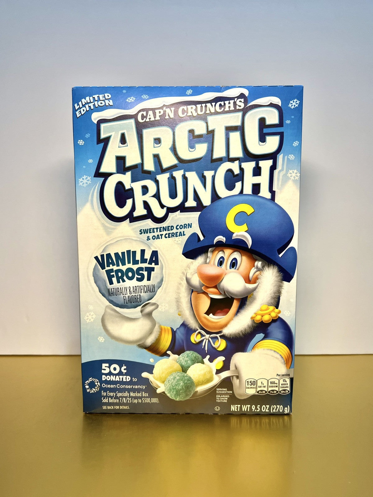 🟠New Cap'n Crunch Vanilla Frost Arctic Crunch Sweet Oat & Corn Cereal 9.5oz