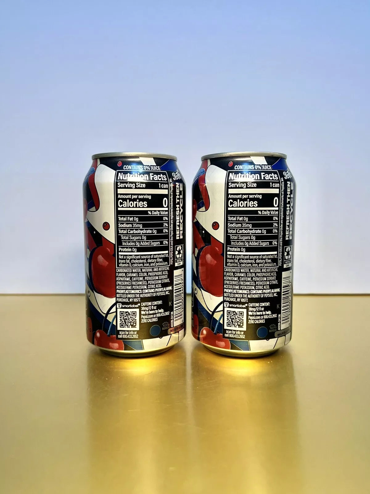 New Exclusive Pepsi Cola Zero Sugar Wild Cherry & Cream Soda 12floz (2 Cans)