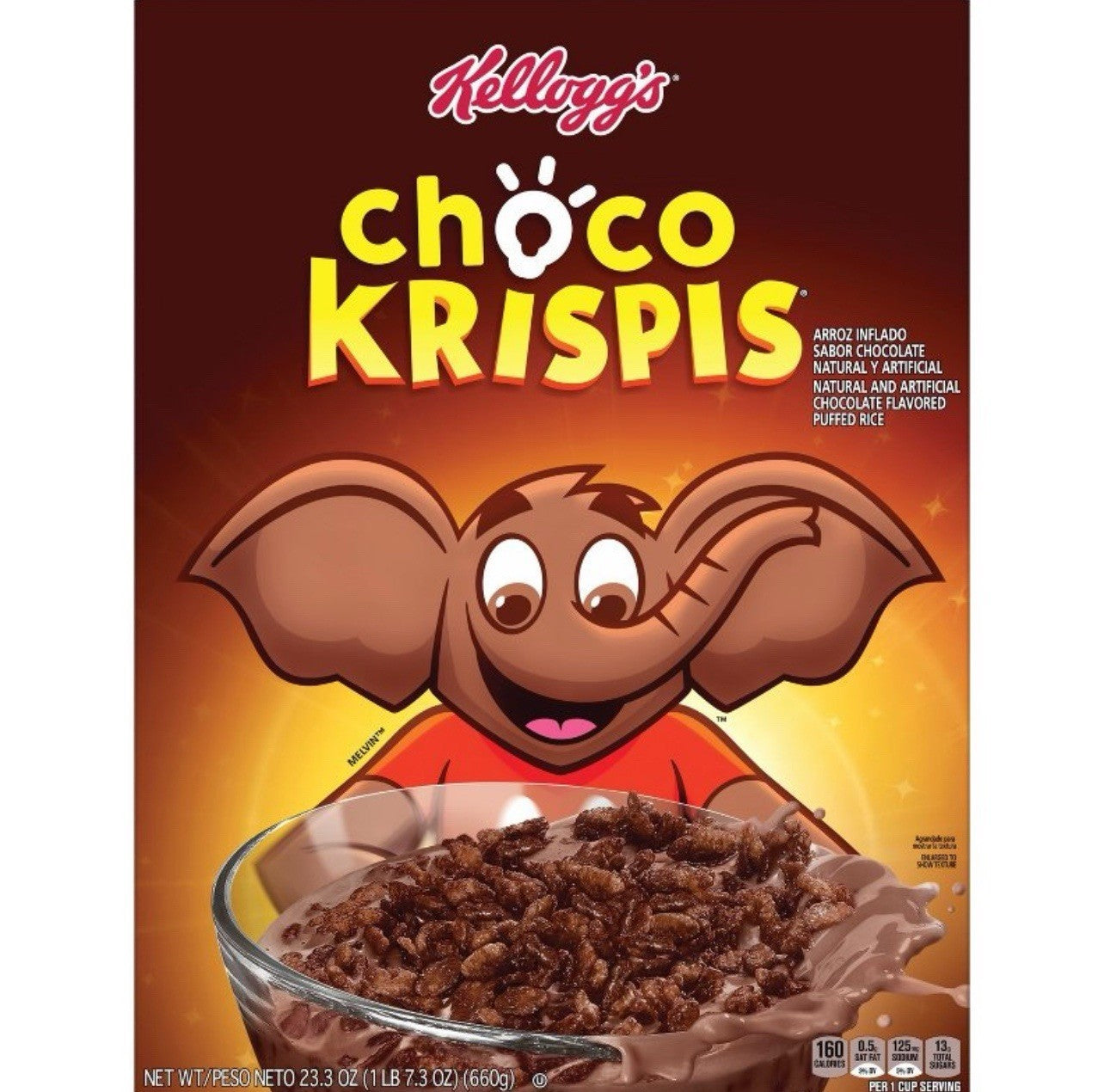 🔵 New Kellogg's Choco Krispies Original Chocolate Breakfast Cereal Box 23.3oz