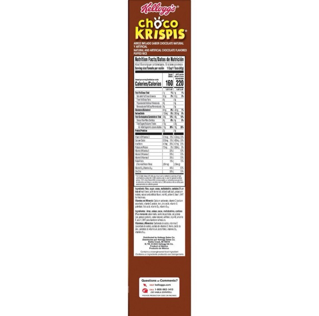 🔵 New Kellogg's Choco Krispies Original Chocolate Breakfast Cereal Box 23.3oz