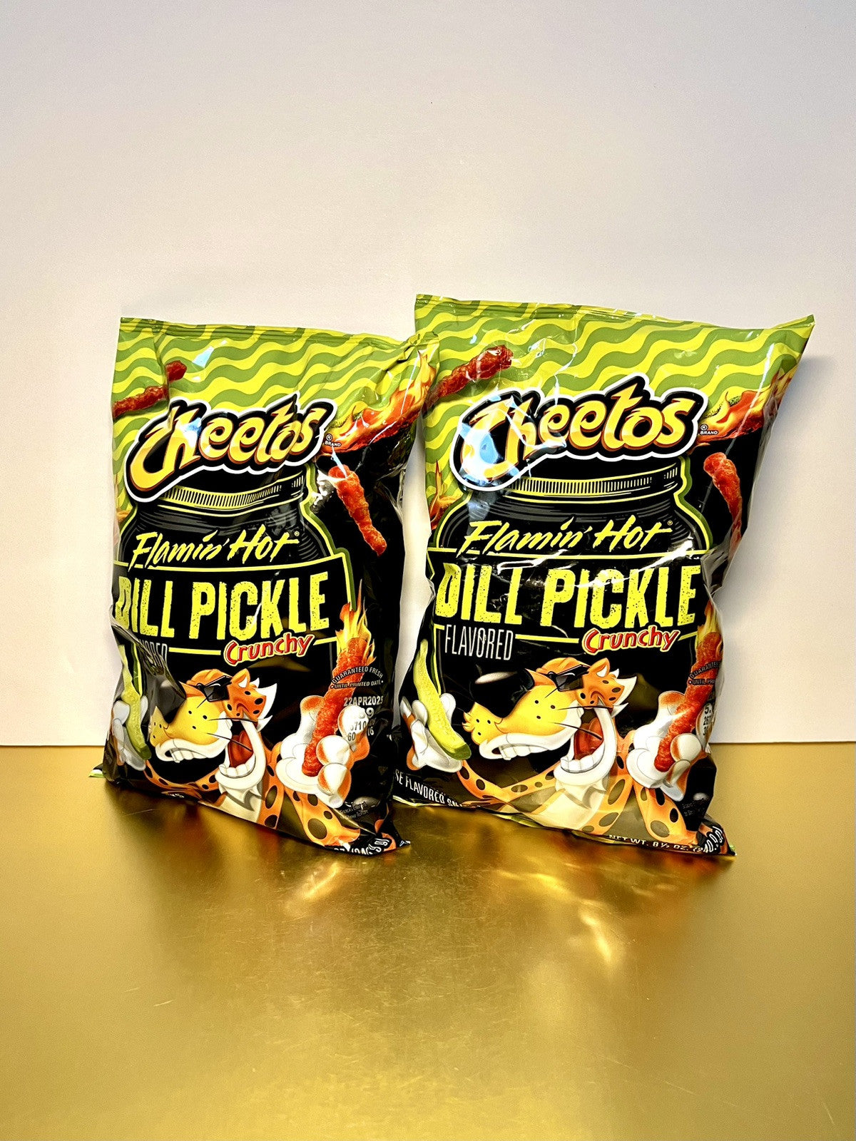 🔴 2 BAGS-New Limited Edition Cheetos Flamin Hot Dill Pickle Crunchy Bag 8.5oz