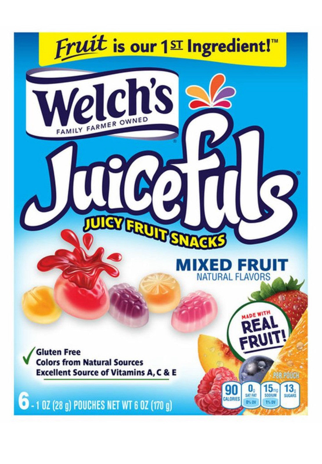 🟠New Welch's Juicefuls Mixed Original Fill Juicy Fruit Snacks 6oz (6 Pouches)