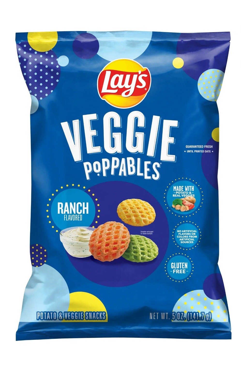 🟠New Exclusive Simply Lays Veggie Poppables Healthy Ranch Potato Chips 5oz