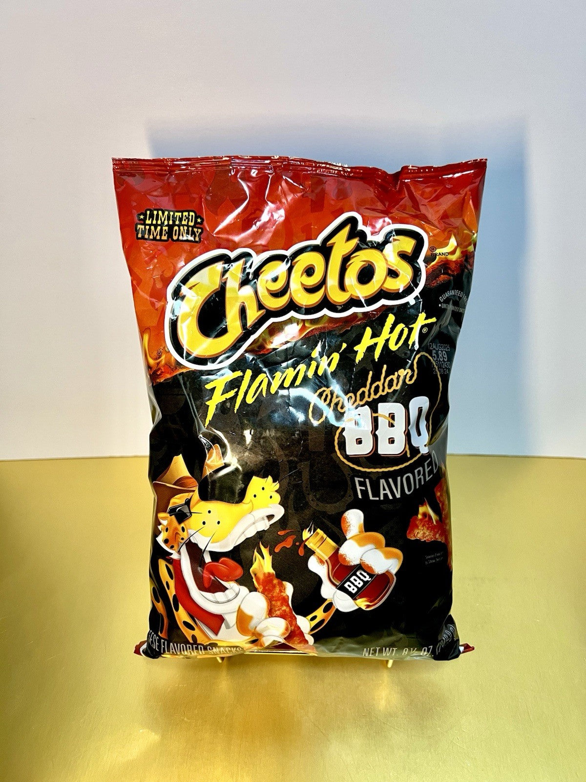 🔵 New Limited Edition Cheetos FLAMIN HOT CHEDDAR BBQ Barbecue Crunchy Bag 8.5oz