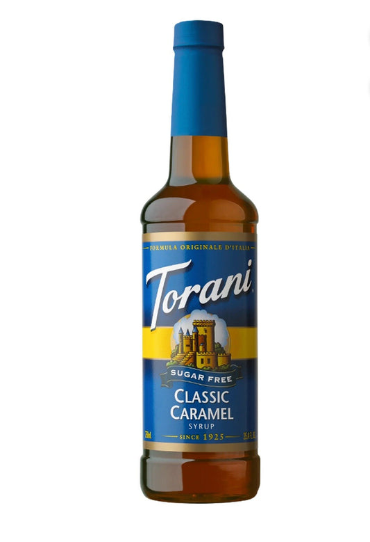 🟠New Torani Classic Caramel Sugar Free 375ML Cane Sugar Syrup Bottle 12.7 FL Oz