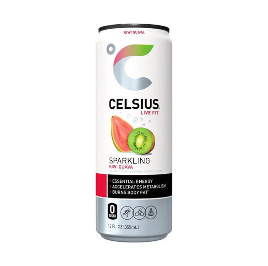 ⚫️ New Celsius Live Fit Sparkling Kiwi Guava Essential Fruit Energy (1 Can)