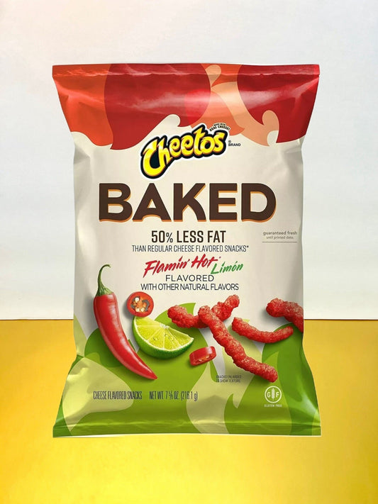 〽️ New Cheetos Baked 50% Less Fat Flamin Hot Limon Crunchy Cheese Cheddar 7.5oz