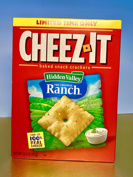 ⚪️ New Limited Edition Cheez-It Hidden Valley Ranch Baked Crackers Box 12.4oz