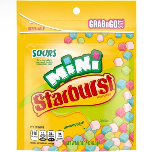 🔴New Limited Edition Starburst Sour Mini Original Fruit Chewy Unwrapped Bag 8oz