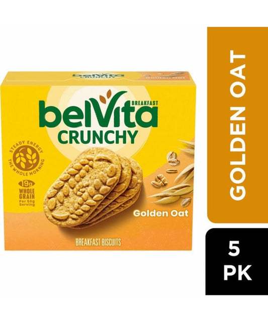 〽️ New Exclusive Belvita Breakfast Crunchy Golden Oats Biscuits 8.8oz (5-Pack)
