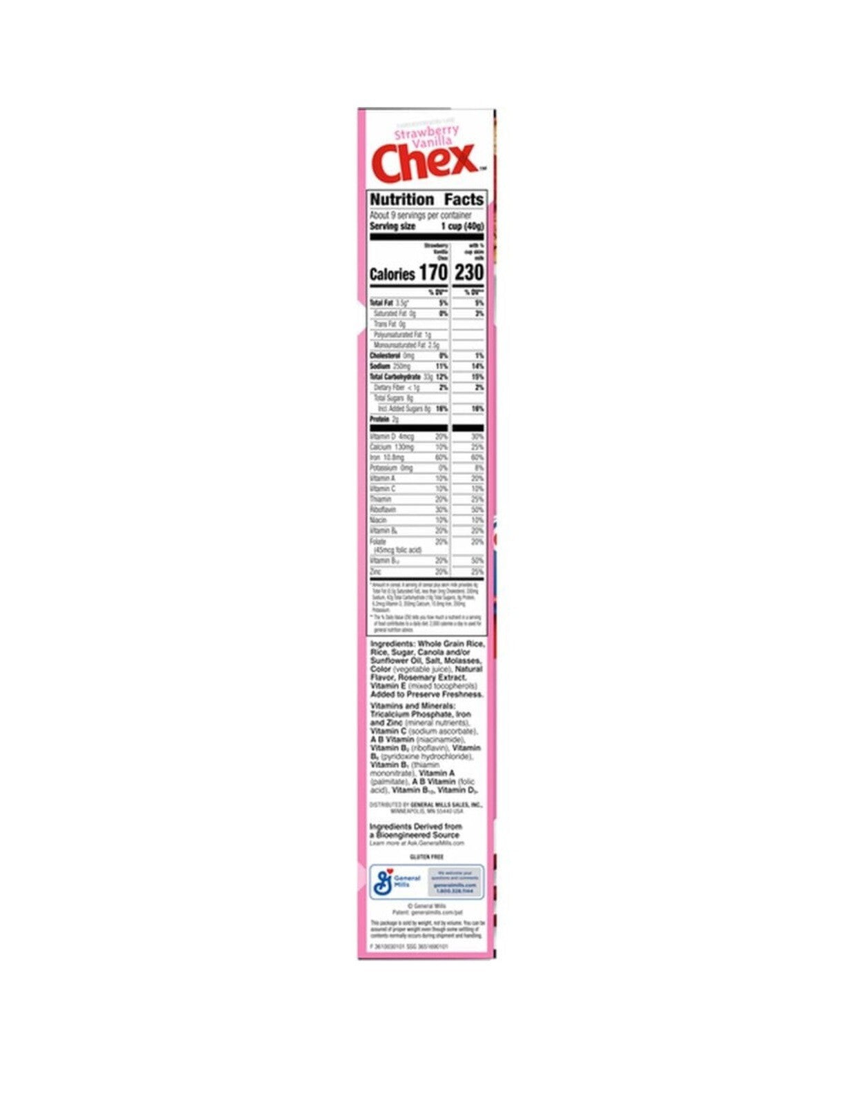 〽️ New Exclusive Chex Strawberry Vanilla Gluten Free Breakfast Cereal Box 12.4oz