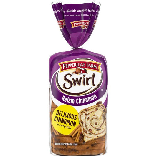 ⚫️ New Exclusive Pepperidge Farm Swirl Raisin Cinnamon Breakfast Soft Bread 16oz
