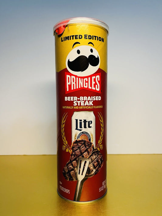 🔵New Limited Edition Pringles Miller Lite Beer Braised Steak Potato Chips 5.5oz