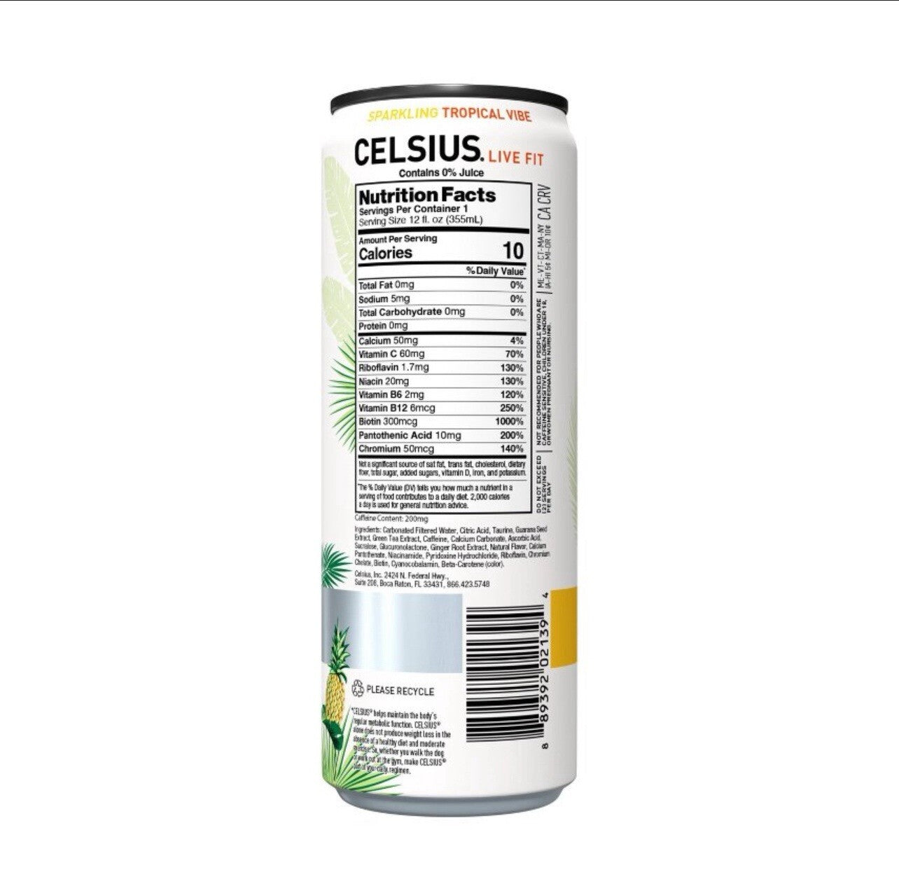 ⚫️ New Celsius Live Fit Spark Tropical Vibe Starfruit Pineapple Energy (1 Can)