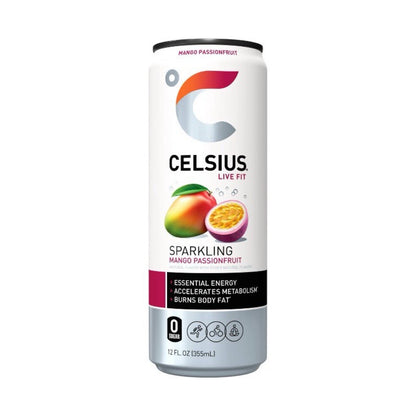 ⚫️ New Celsius Live Fit Sparkling Mango Passionfruit Essential Energy (1 Can)