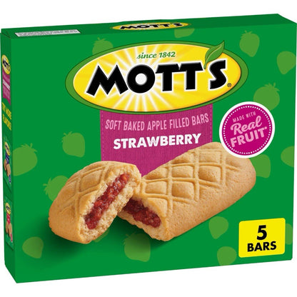 🔵 New Mott's Soft Baked Strawberry Real Fruits Snack Fiber Chewy Bars 6.55oz