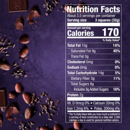 🟠 New Exclusive Ghirardelli Squares Dark Chocolate Intense 72% Cacao 4.1oz