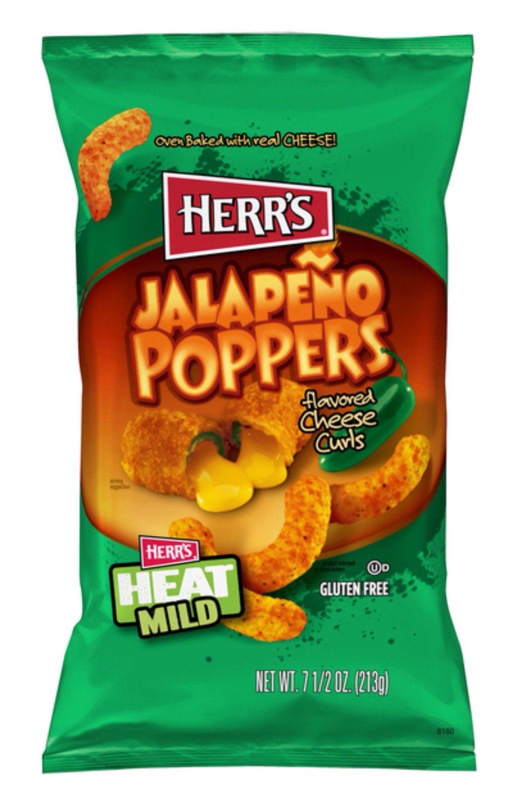 ⚫️ New Exclusive HERR’s Jalapeño Poppers Cheddar Cheese Crunchy Curls 7.5oz