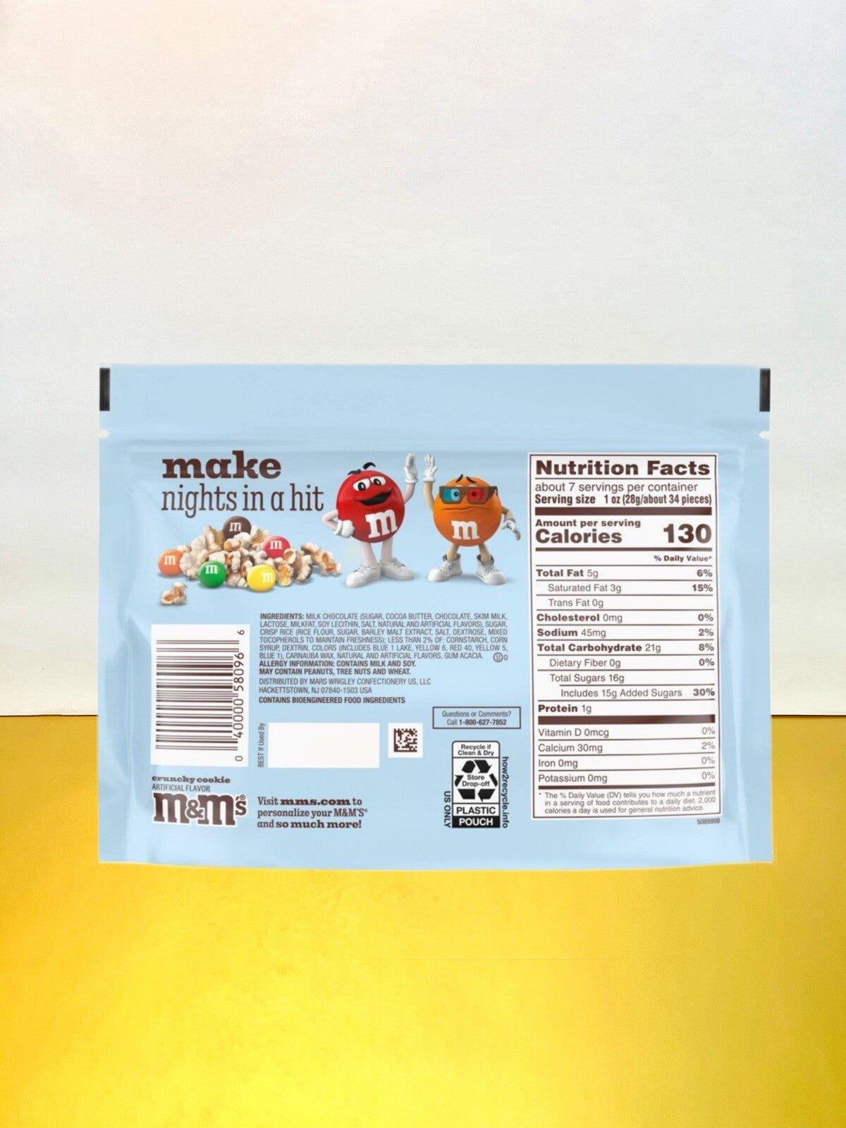 ⚫️ New Exclusive Sharing Size M&Ms Crunchy Cookie Chocolate Flavored Bag 7.40oz