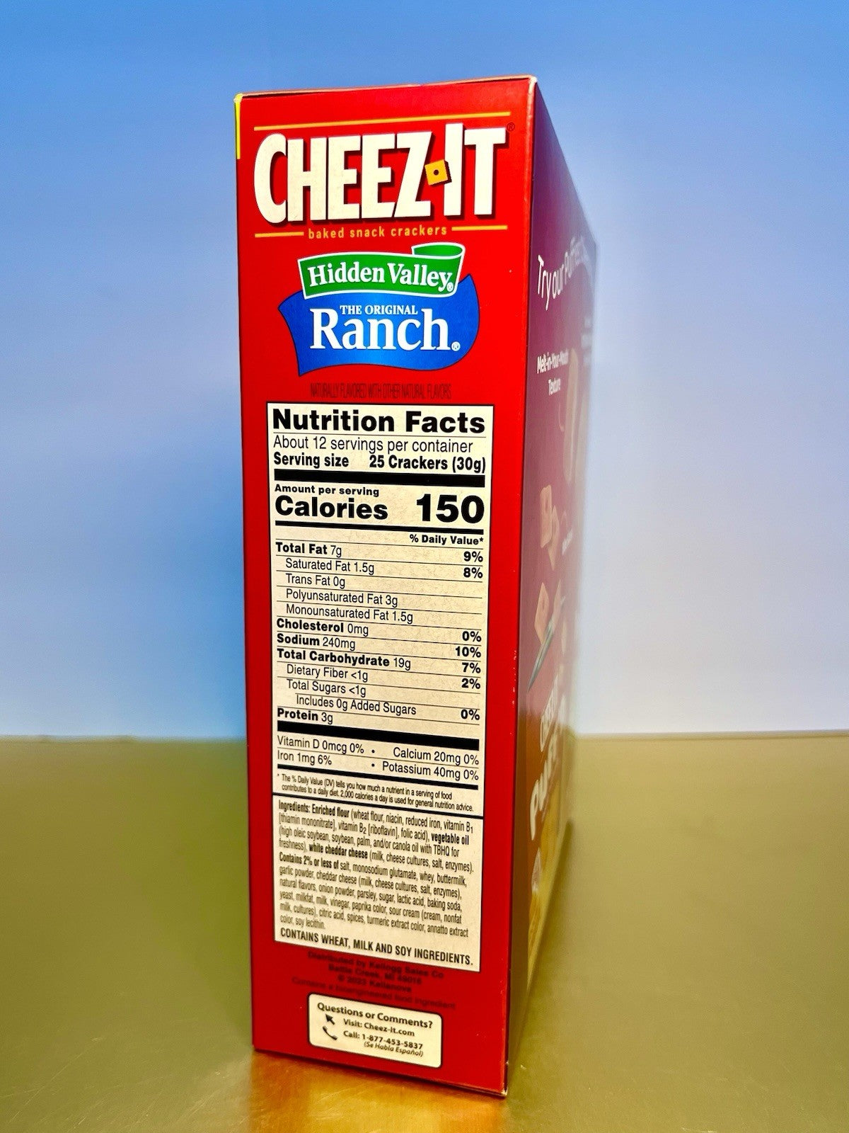 ⚪️ New Limited Edition Cheez-It Hidden Valley Ranch Baked Crackers Box 12.4oz