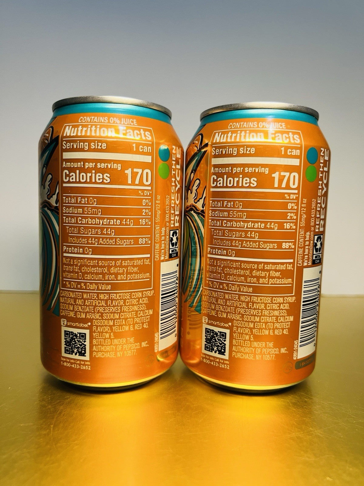 🔵 New Limited Edition Mountain Dew Baja Cabo Citrus Tropical Lime Soda (2 Cans)
