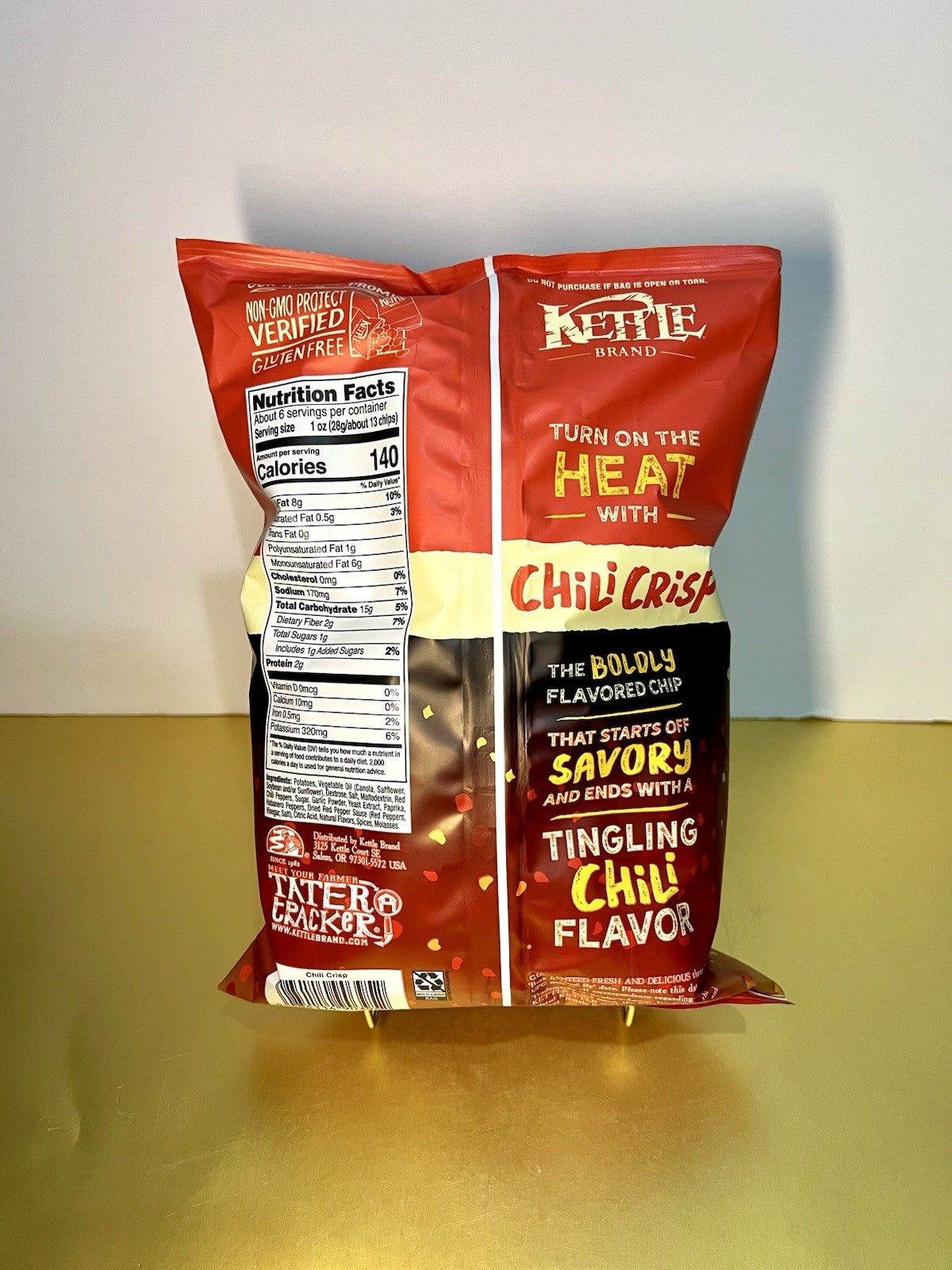 🟠 New Limited Edition Kettle Brand CHILI CRISP Spicy Bold Potato Chip Bag 8oz