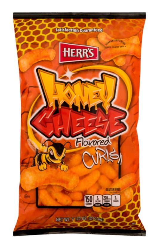 ⚫️ New Exclusive Herr’s Honey Cheese Cheddar Crunchy Sweet Curls 7.5oz