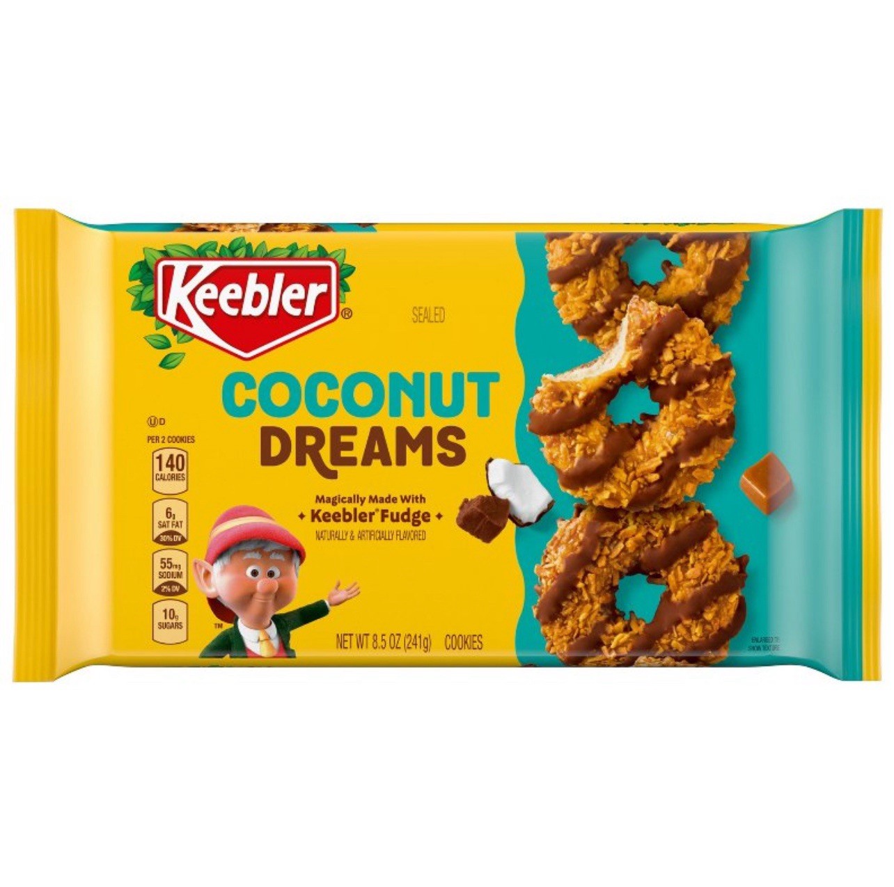 ⚫️ New Keebler Coconut Dreams Crunchy Elf Baked Chocolate Cookies 8.5oz