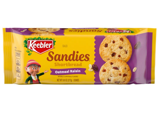 ⚫️ New Exclusive Keebler Sandies Shortbread Oatmeal Raisin Cookies 9.8oz