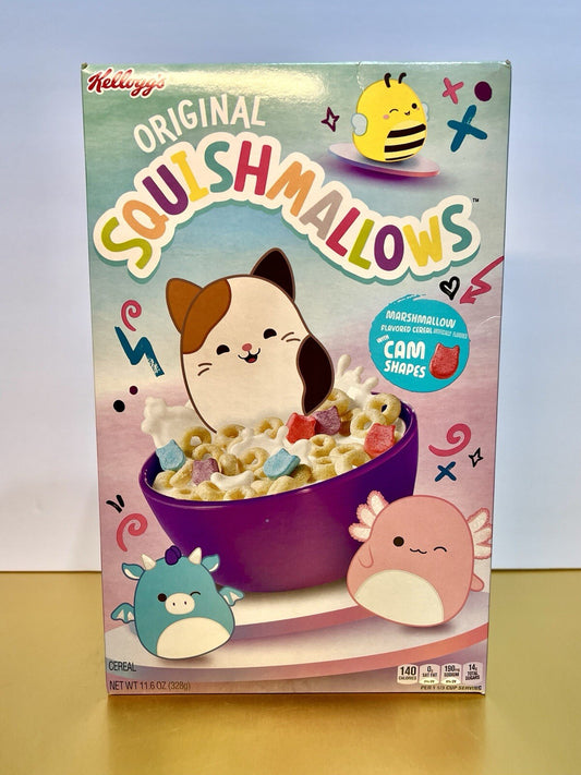 🔵New Limited Edition Kelloggs Original Squishmallows Cam Shapes Cereal 11.6oz