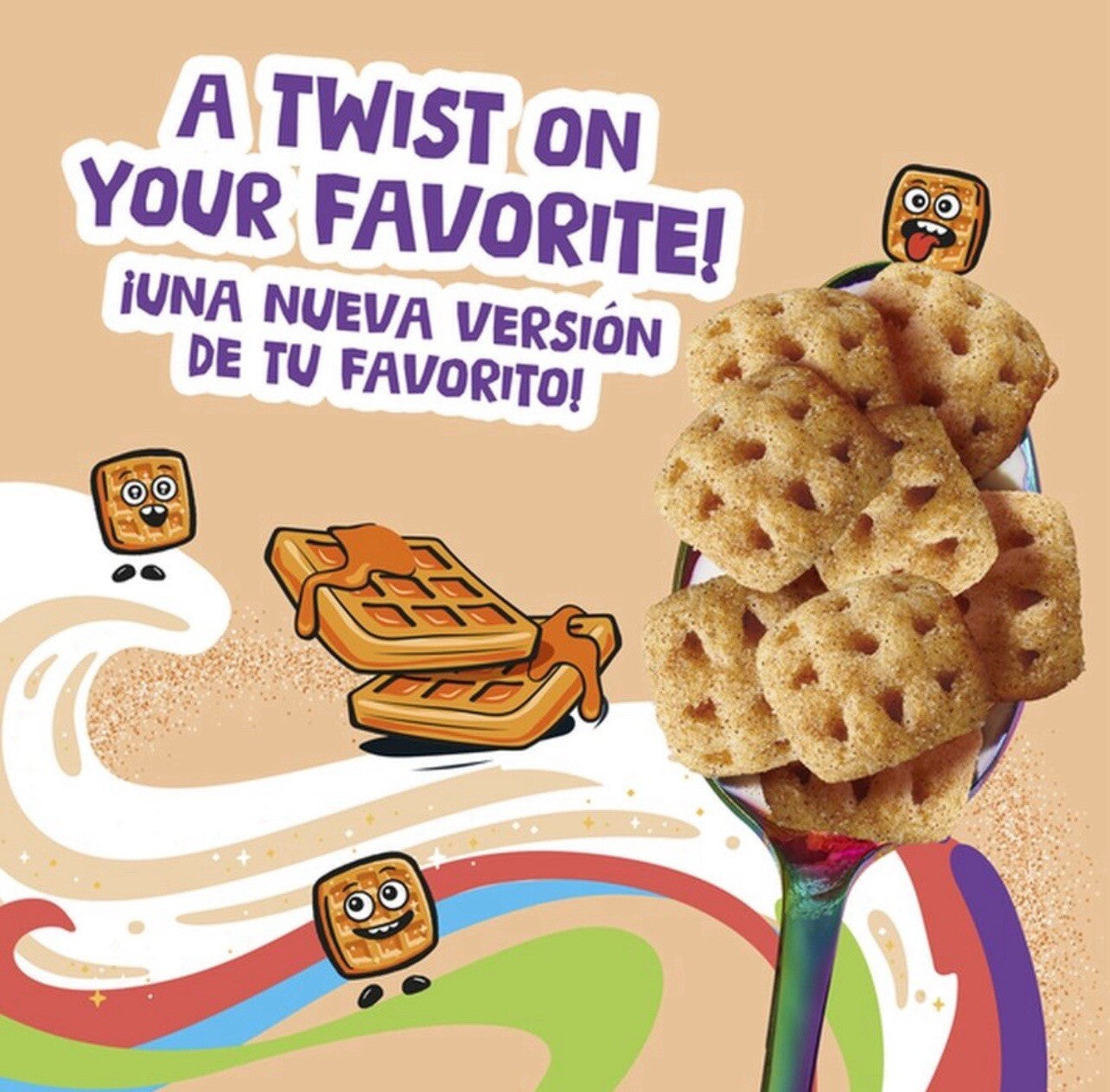 〽️ New Exclusive Cinnamon Toast Crunch WAFFLES Square Wheat Oat Cereal 11.6oz