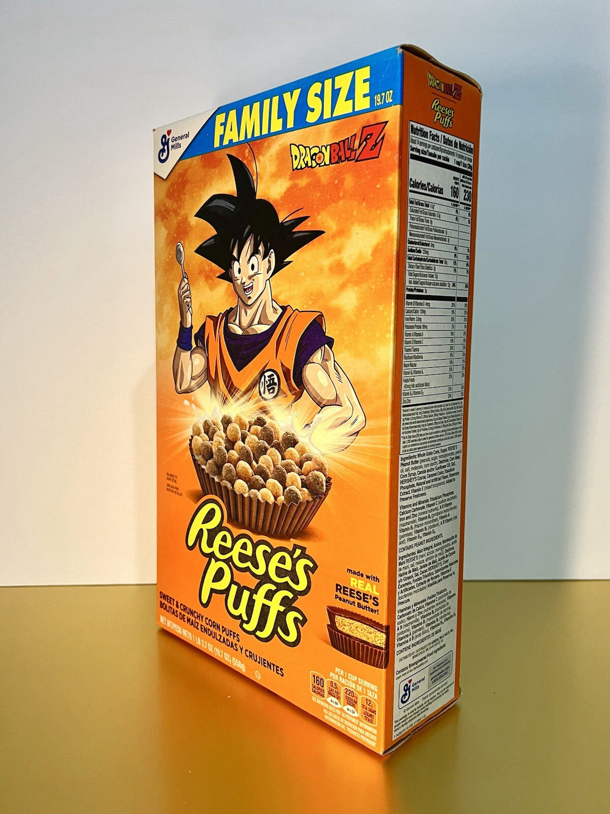 〽️ Limited Edition Family Size Reese’s Puffs Dragonball Z Cereal Goku 19.7oz