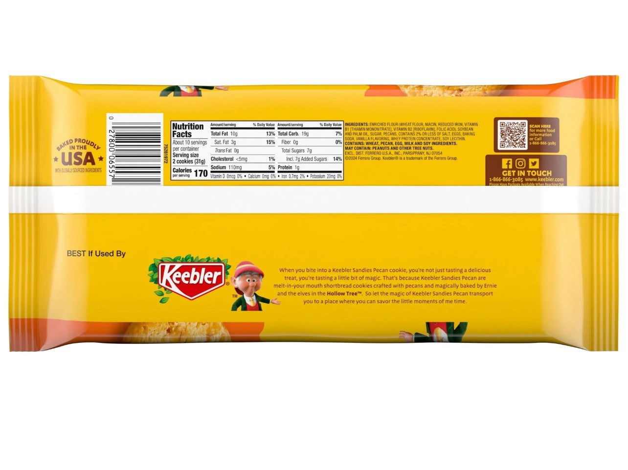 ⚫️ New Exclusive Keebler Sandies Shortbread Pecan Crunchy Cookies 11.3oz