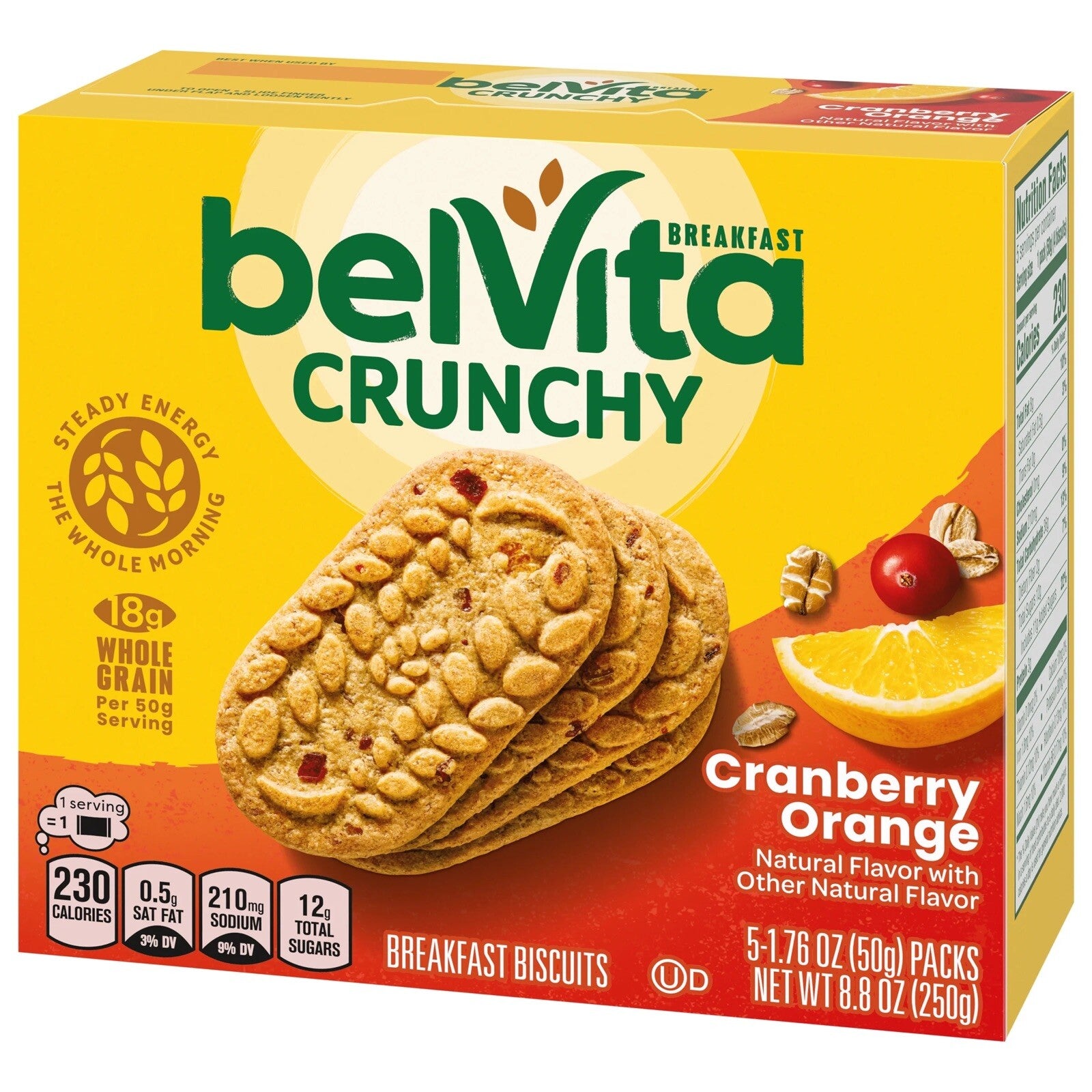 〽️ New Belvita Breakfast Crunchy Cranberry Orange Biscuits 8.8oz (5-Pack)