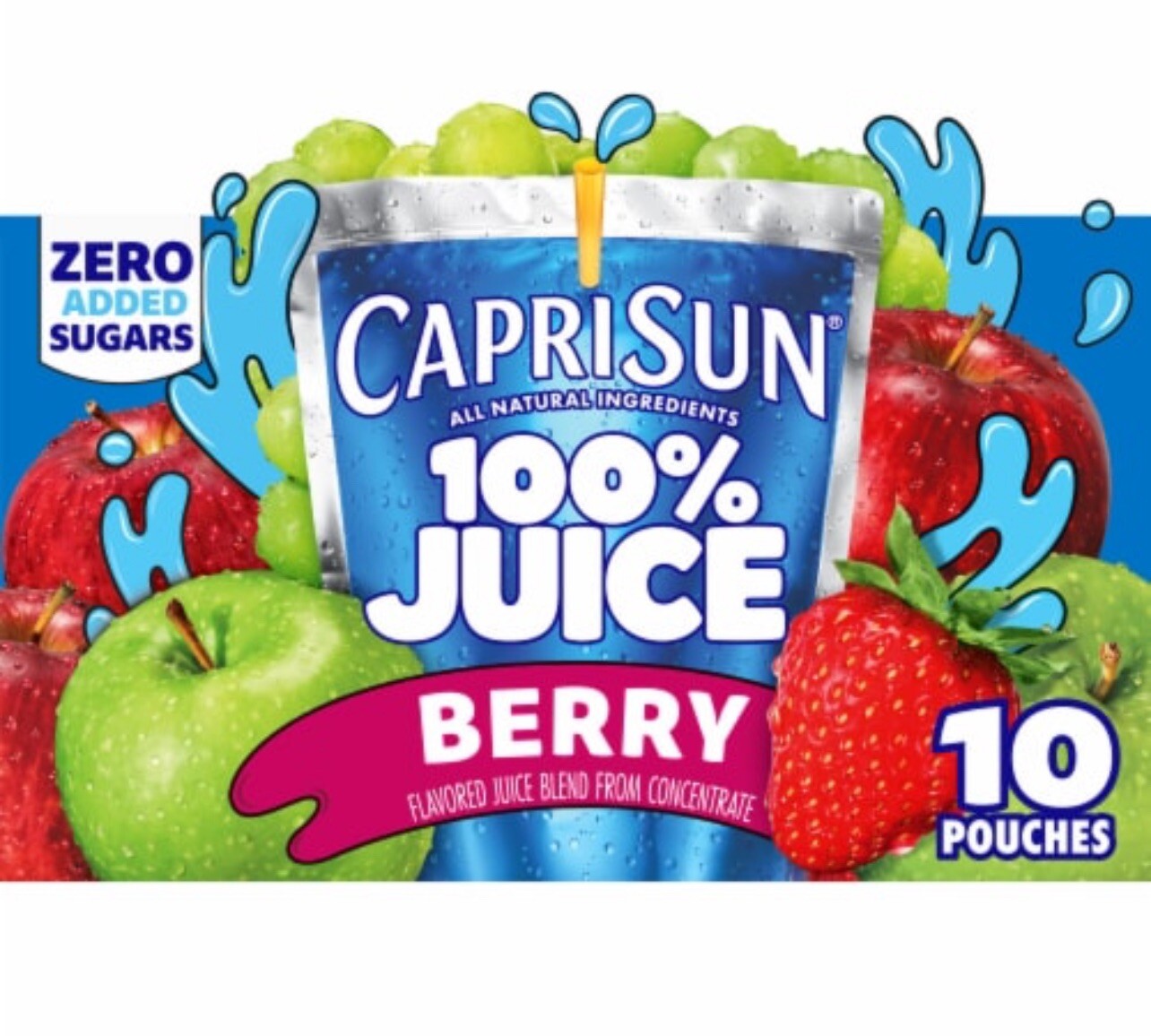 〽️ New Capri Sun Berry Zero Sugar Added 100% Juice Concentrate 10 Pouches