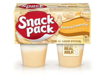 🟡 New Snack Pack Banana Cream Pie Milk Smooth Jello Inspired Pudding Cups 13oz