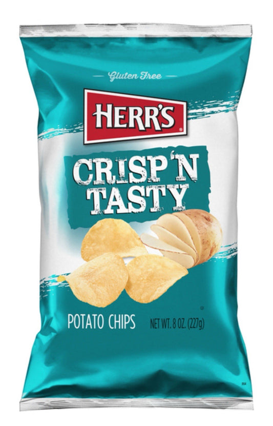 ⚫️ New Exclusive Herr’s Crisp N Tasty Original Gluten Free Potato Chips 8oz