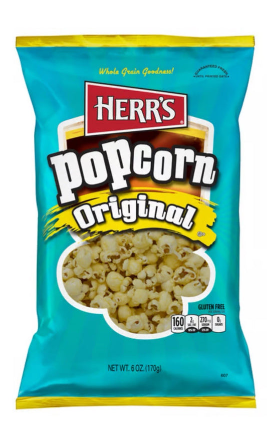 ⚫️ New Exclusive HERR’s Popcorn Whole Grain Gluten Free Original 6oz