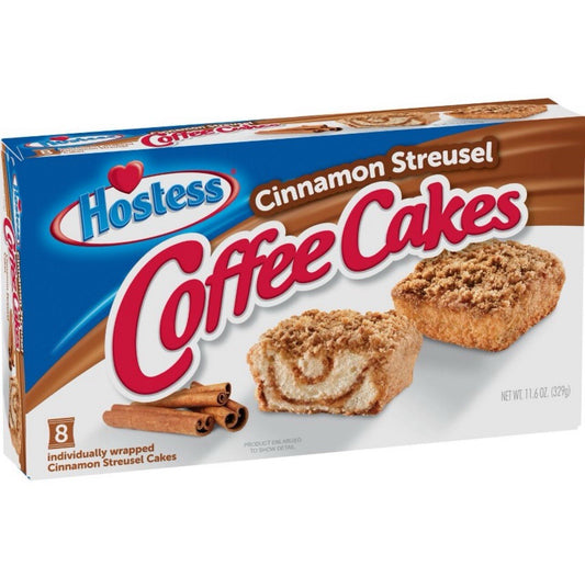 ⚫️ New Hostess Twinkies Coffee Cakes Cinnamon Streusel Snack 8-Count 13oz