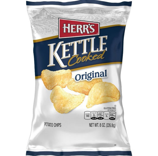 ⚫️ New Exclusive Herr’s Kettle Original Crisp Potato Chips 8oz