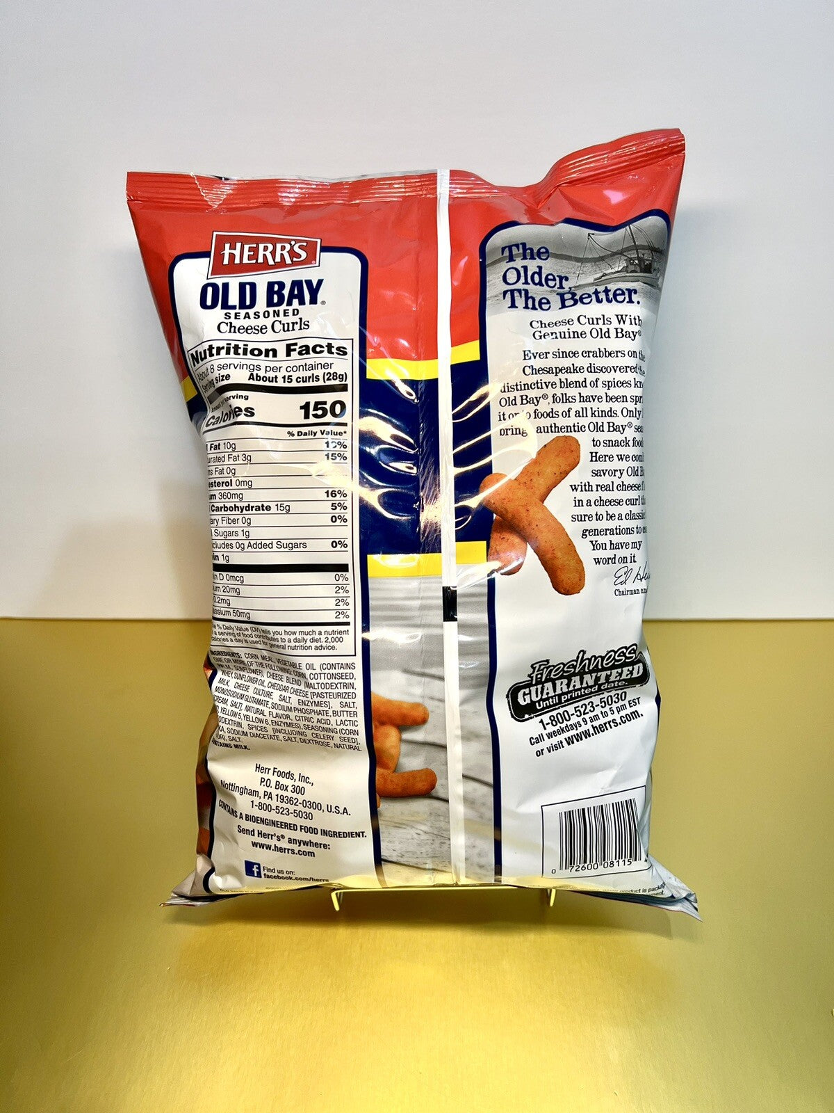 〽️ New Limited Herr's Old Bay Seasoned Maryland Cheese Cheddar Curls Bag 8.5oz